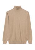 Camelowy sweter męski z golfem SWEMT-0095B-24(Z25)