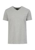 Szary basic T-shirt męski z logo TSHMT-0088-91(W23)