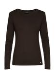 Women's brown ribbed long-sleeve blouse LSLDT-0044-90(Z24)