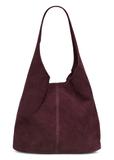 Bordowa zamszowa torebka shopper TORES-1403-4D(Z26)