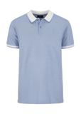 Błękitna koszulka polo męska POLMT-0072-61(W24)