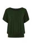 Zielona bluzka ze ściągaczem damska BLUDT-0170-55(W24)