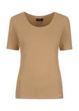 T-shirt brązowy damski bsic TSHDT-0114-24(Z23)