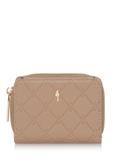 Small beige women's wallet with monogram POREC-0349-81(Z24)