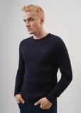 Bawełniany granatowy sweter męski SWEMT-0134-69(Z23)