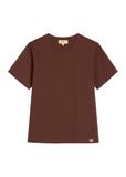 Brązowy bawełniany T-shirt damski TSHDT-0165-1H(Z26)