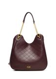 Bordowa shopperka damska z monogramem TOREC-1283-4P(Z26)