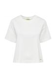 Bawełniany kremowy T-shirt damski TSHDT-0138-12(W25)