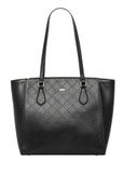 Czarna shopperka damska z monogramem TOREC-1291-9P(Z26)