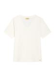 Kremowy T-shirt damski basic TSHDT-0120-0B(W26)