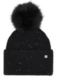 Czarna czapka damska z pomponem CZADT-0217-99(Z26)