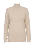 Beżowy sweter z golfem damski SWEDT-0164-81(Z23)