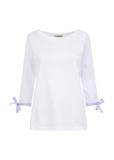 Biała bluzka damska z wiązaniem BLUDT-0126-11(W23)
