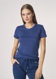 Granatowy T-shirt basic damski TSHDT-0076-69(Z21)
