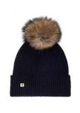 Black women's cap with pompom CZADT-0052-99(Z24)