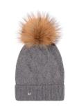 Szara czapka damska z pomponem CZADT-0040A-91(Z23)