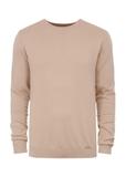 Beżowy sweter męski basic SWEMT-0127-81(W23)