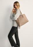 Beżowa duża torba shopper TOREC-1088-81(Z25)