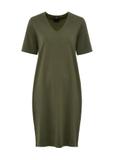 Krótka bawełniana sukienka w kolorze khaki SUKDT-0185-54(W25)