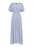 Długa błękitna sukienka letnia w kwiaty SUKDT-0191-12(W24)