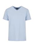 Błękitny basic T-shirt męski z logo TSHMT-0088-62(W24)