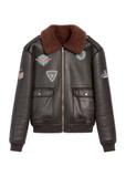Brązowy kożuch męski w stylu pilotki KOZMP-0007-90(Z25)