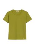 Oliwkowy bawełniany T-shirt damski TSHDT-0144-8E(Z26)