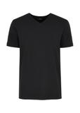 Czarny basic T-shirt męski z logo TSHMT-0088-99(W24)