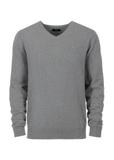 Szary sweter męski w serek SWEMT-0136-91(Z23)