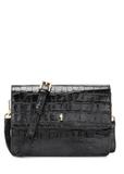 Czarna mała skórzana torebka croco TORES-1233-9G(W26)