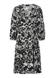 Kwiecistka biało-czarna przewiewna sukienka SUKDT-0186-12(W24)