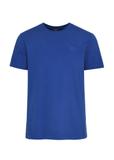 Niebieski basic t-shirt męski z logo TSHMT-0113-61(Z24)