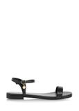 Skórzane czarne klasyczne sandałki BUTYD-1055-99(W24)