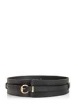 Black leather women's belt 2in1 PASDS-0314-99(Z24)