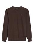 Ciemnobrązowy sweter męski z logo SWEMT-0159A-1I(Z26)