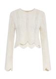 Kremowy ażurowy sweter damski SWEDT-0229-81(W24)