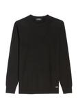 Czarny wełniany sweter męski z kaszmirem SWEMT-0186-99(Z25)