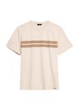 Beżowy bawełniany t-shirt męski TSHMT-0129-80(Z25)