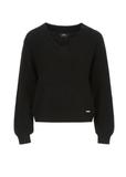Czarny sweter dekolt V damski SWEDT-0162-99(Z22)