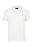 White polo shirt with patch POLMT-0064-11(W23)