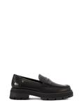 Czarne skórzane loafersy damskie BUTYD-1069-99(W26)