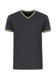 Ciemnoszaro-beżowy T-shirt męski TSHMT-0069-91(W23)