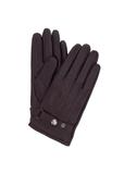 Skórzane ciemnobrązowe rękawiczki męskie REKMS-0022-90(Z23)