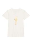 Kremowy t-shirt damski TSHDT-0149-0B(Z26)