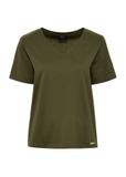 Khaki t-shirt damski basic TSHDT-0120-54(W25)