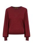 Bordowy błyszczący sweter damski SWEDT-0182-49(Z23)