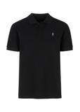 Czarna koszulka polo basic męska POLMT-0065-99(W24)