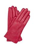 Skórzane fuksjowe rękawiczki damskie REKDS-0001-31(Z23)