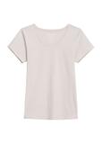 Beżowy T-shirt damski basic TSHDT-0111-81(KS)