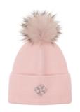 Różowa czapka damska z pomponem CZADT-0153-34(Z23)